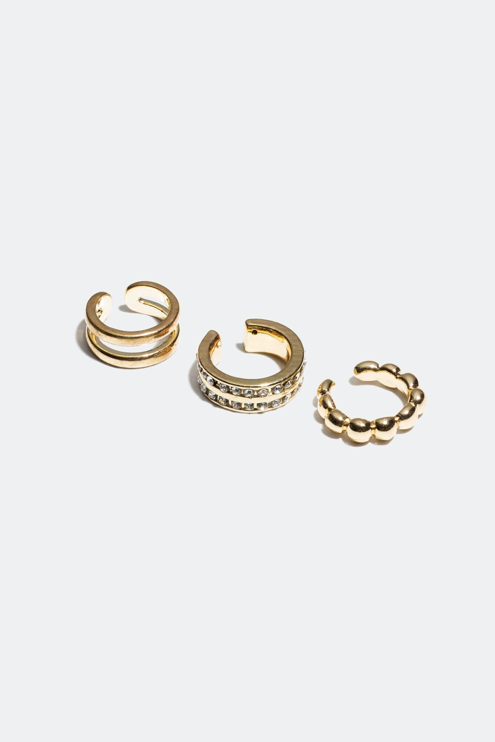 Erimuotoiset earcuff-korvakorut, 3 kpl