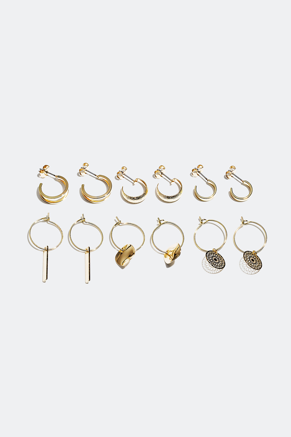 Erilaisia korvarenkaita, 6-pakkaus