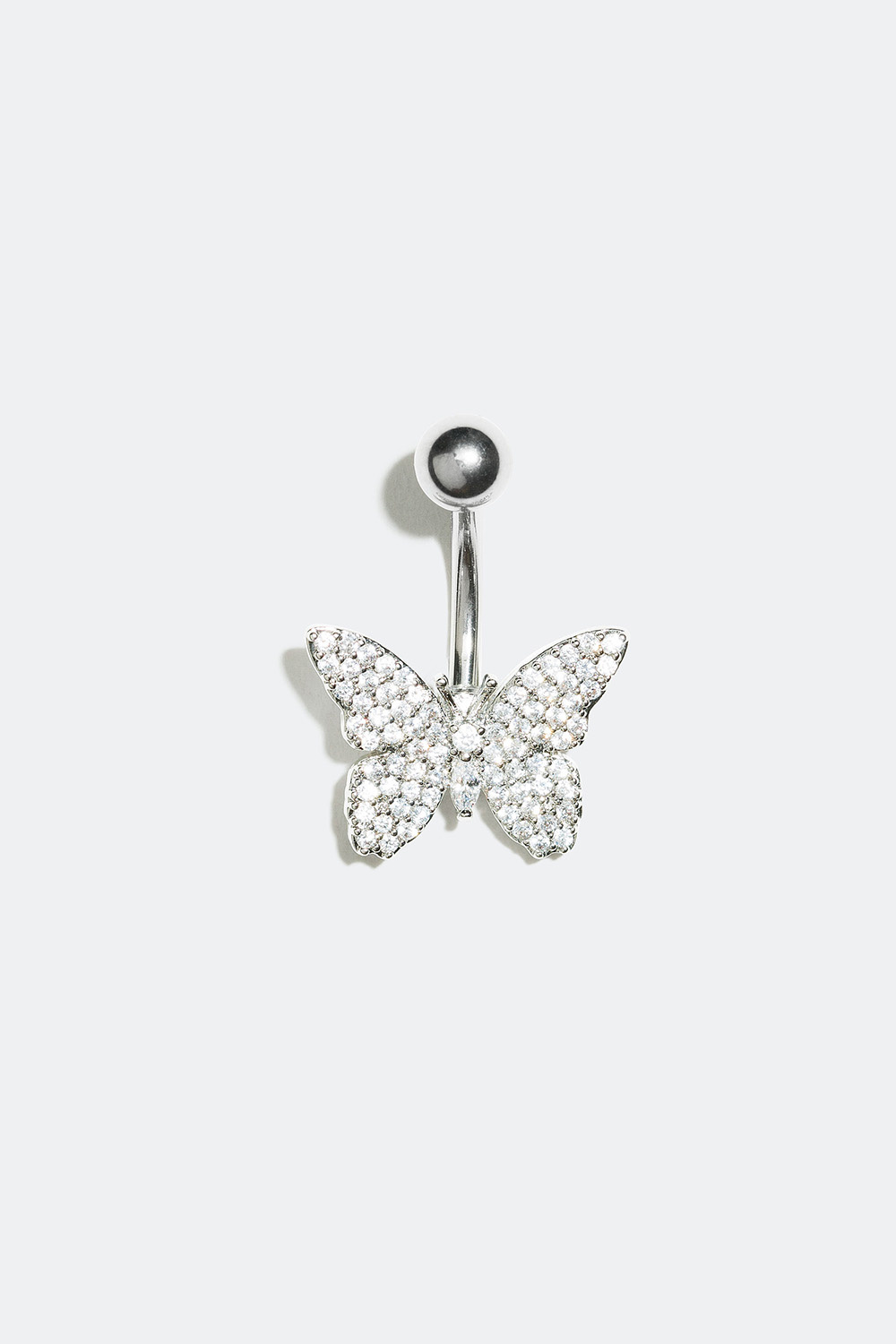 Napalävistys, jossa on Cubic Zirconia -perhonen