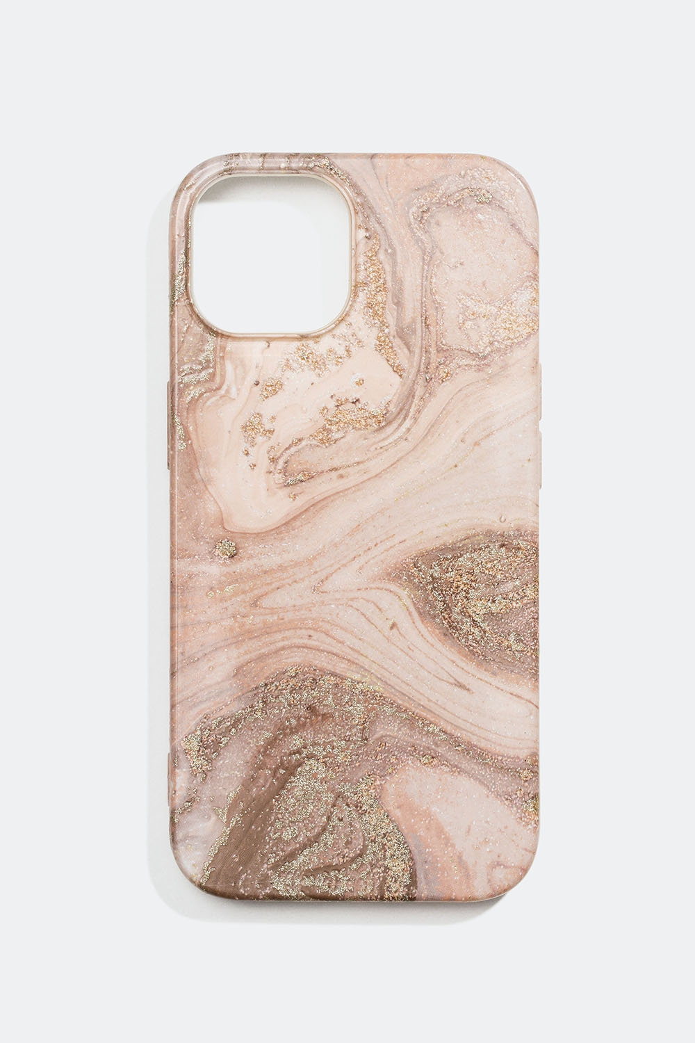 Vaaleanpunainen kännykkäkuori, jossa marmoroitu kuvio