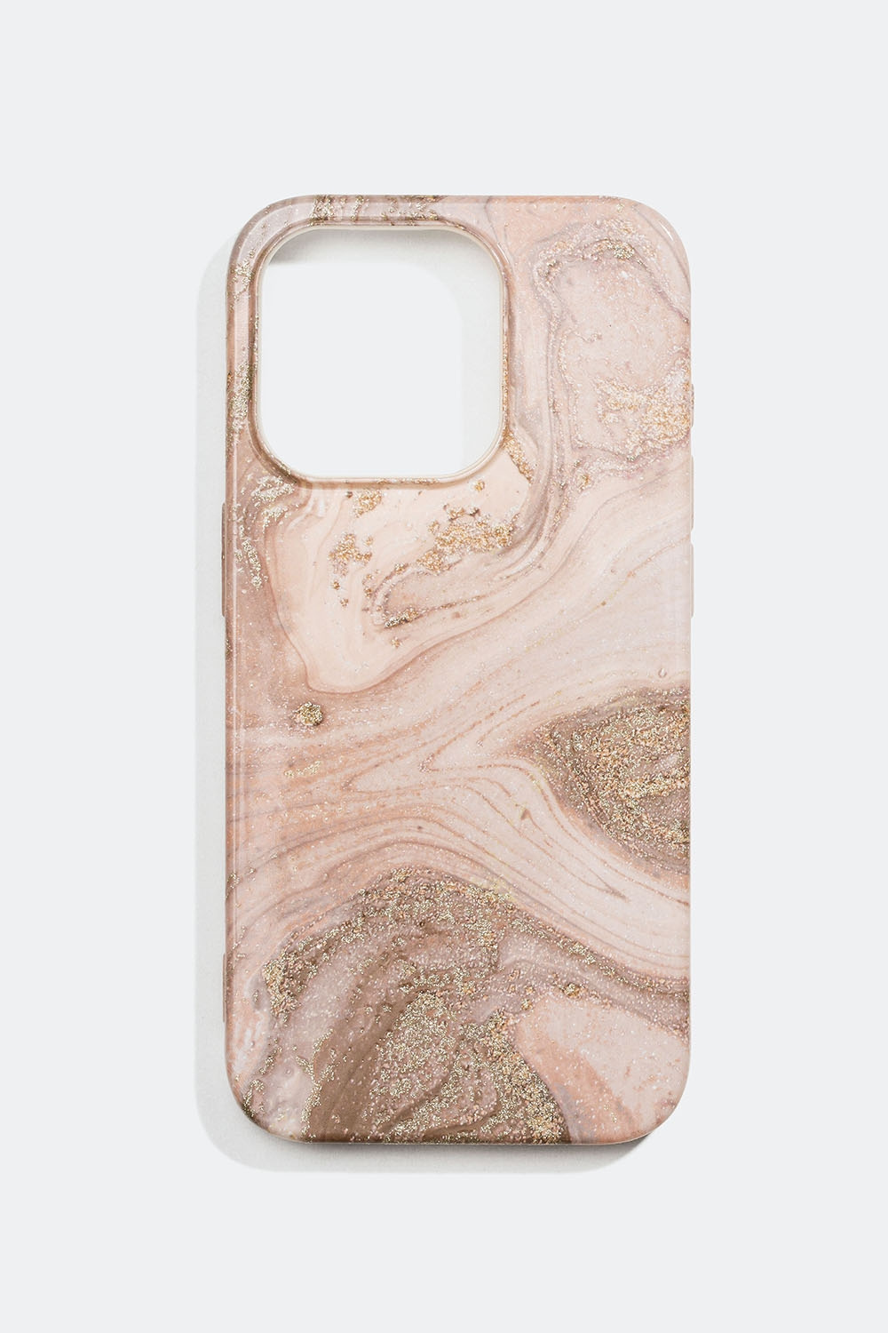 Vaaleanpunainen kännykkäkuori, jossa marmoroitu kuvio