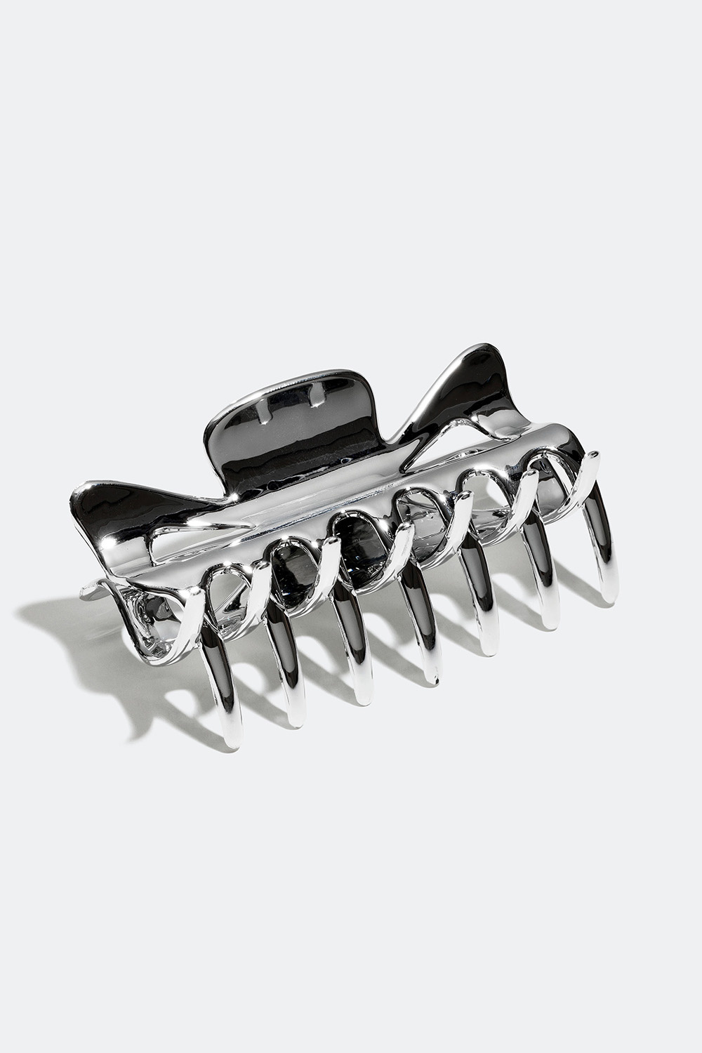 Hopeanvärinen klassinen hiusklipsi, 8,5 cm