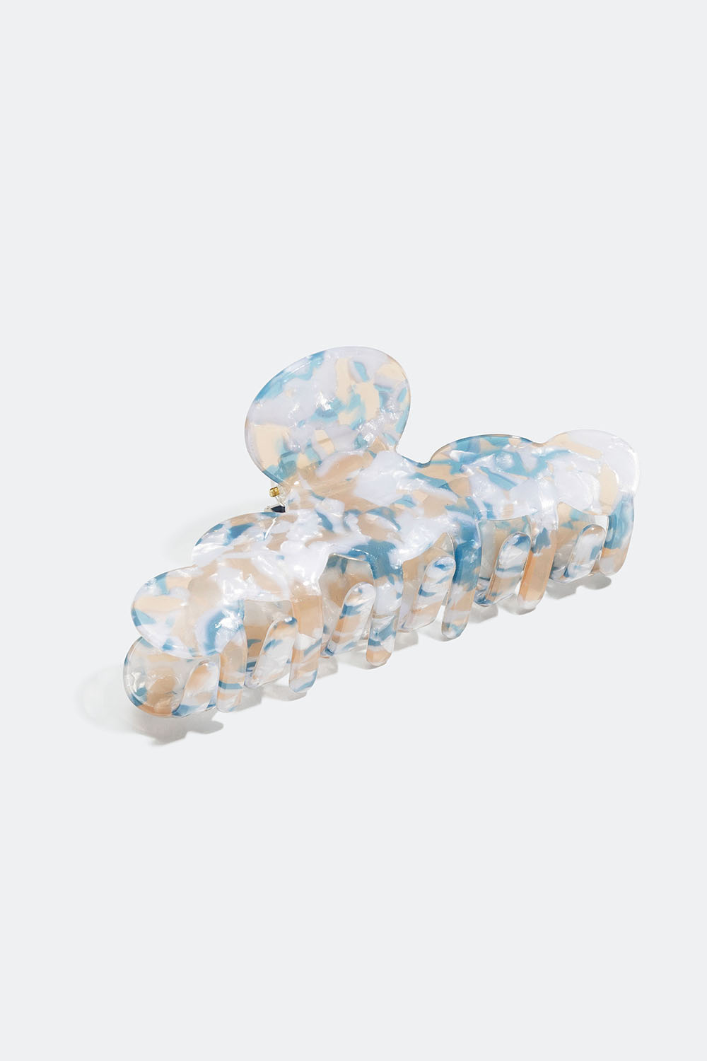 Sinimeleerattu hiusklipsi, jossa on pyöristetyt reunat