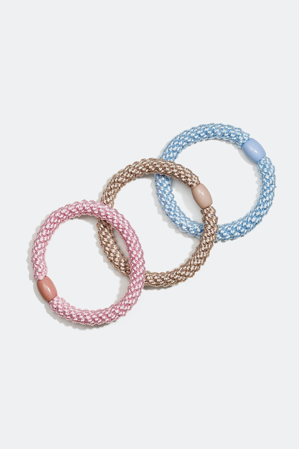 Punotut hiuslenkit eri väreissä, 3-pakk.