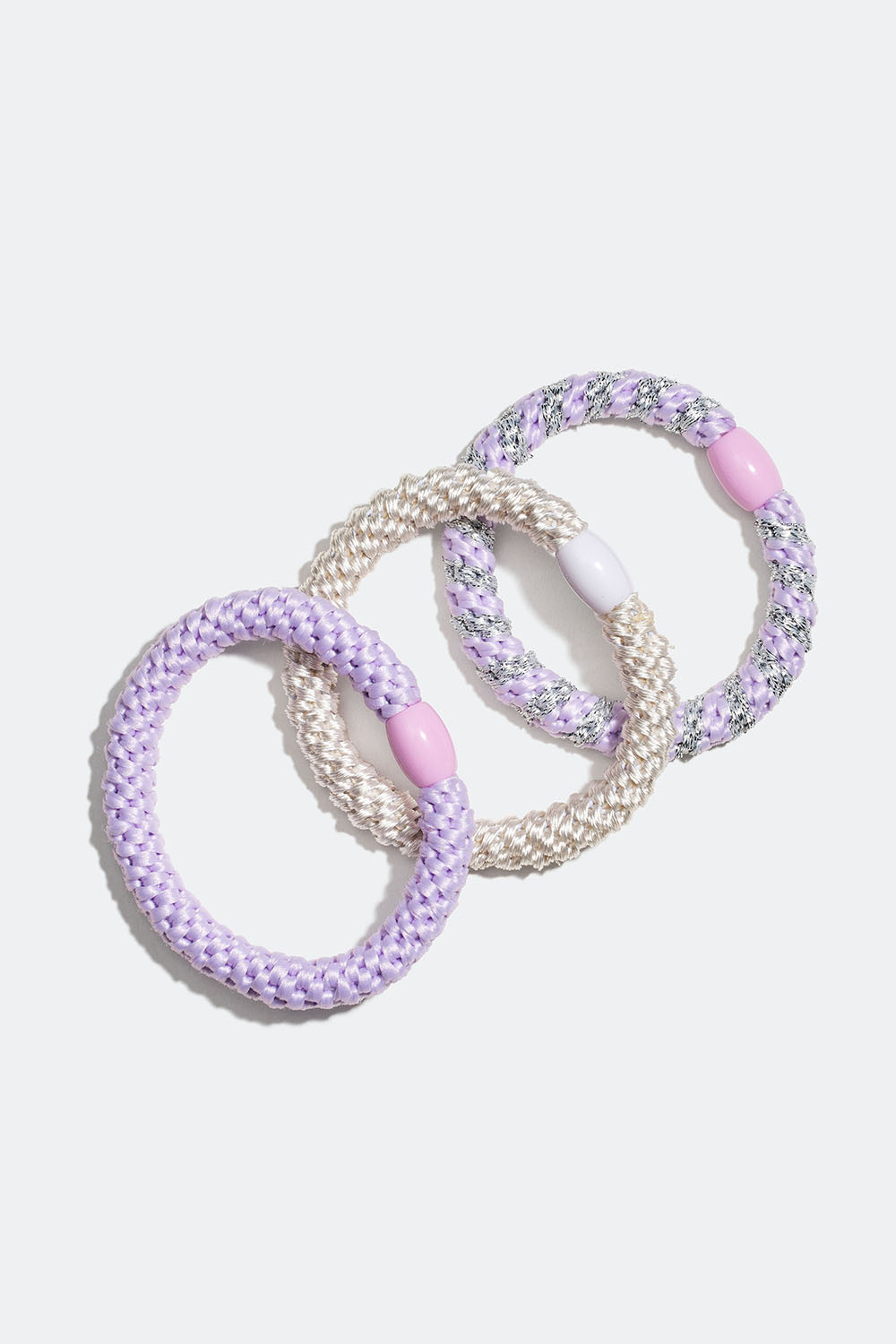 Vaaleanvioletit punotut hiuslenkit, 3 kpl