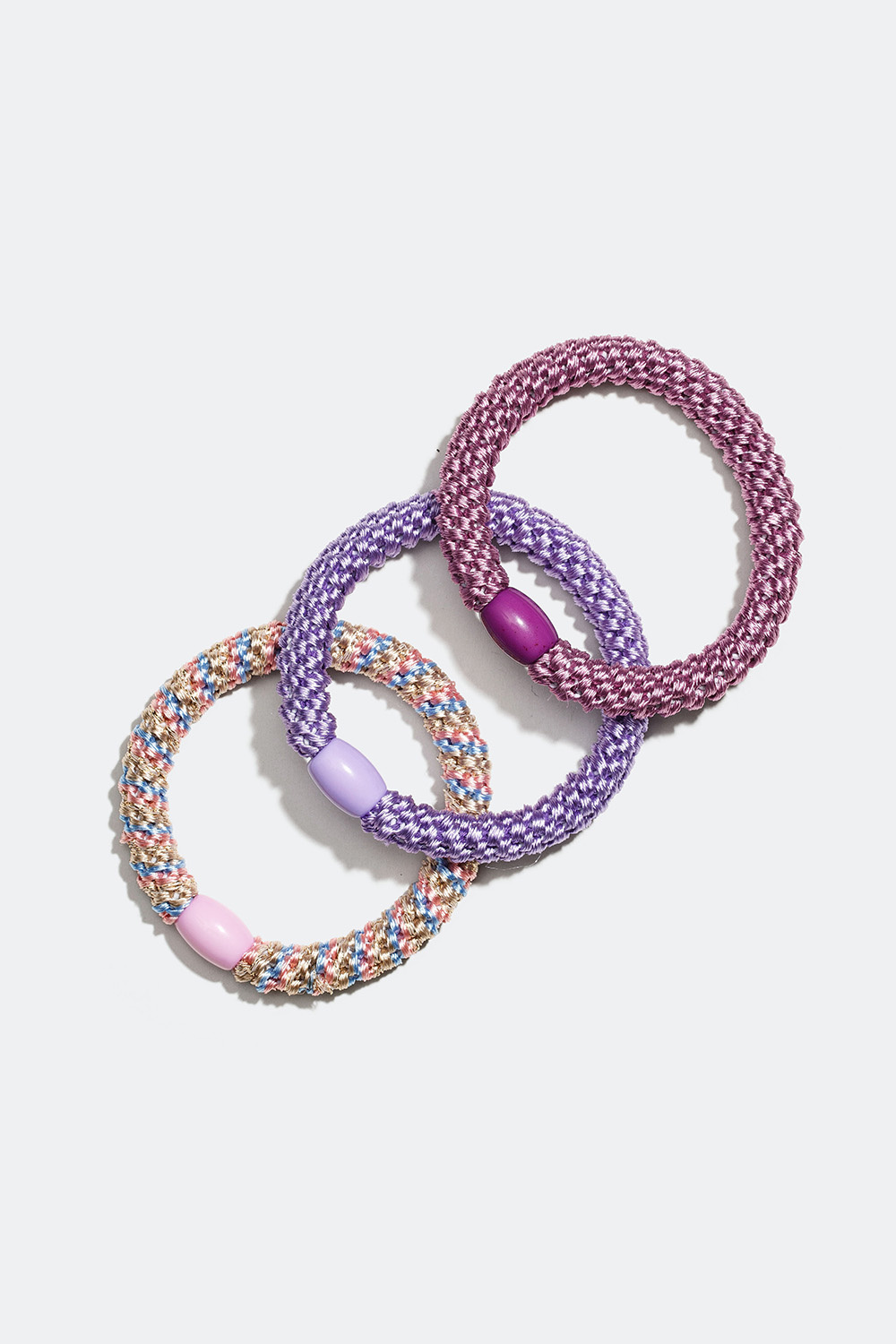 Punotut hiuslenkit, joissa on erilaisia violetin sävyjä, 3 kpl/pakk