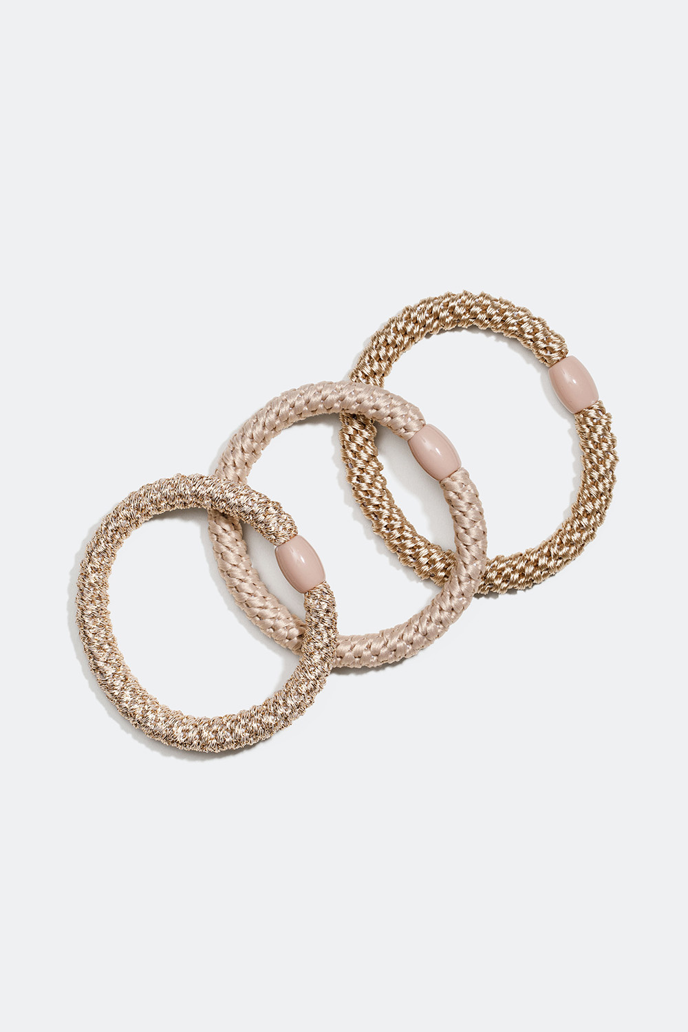 Beiget punotut hiuslenkit, 3 kpl