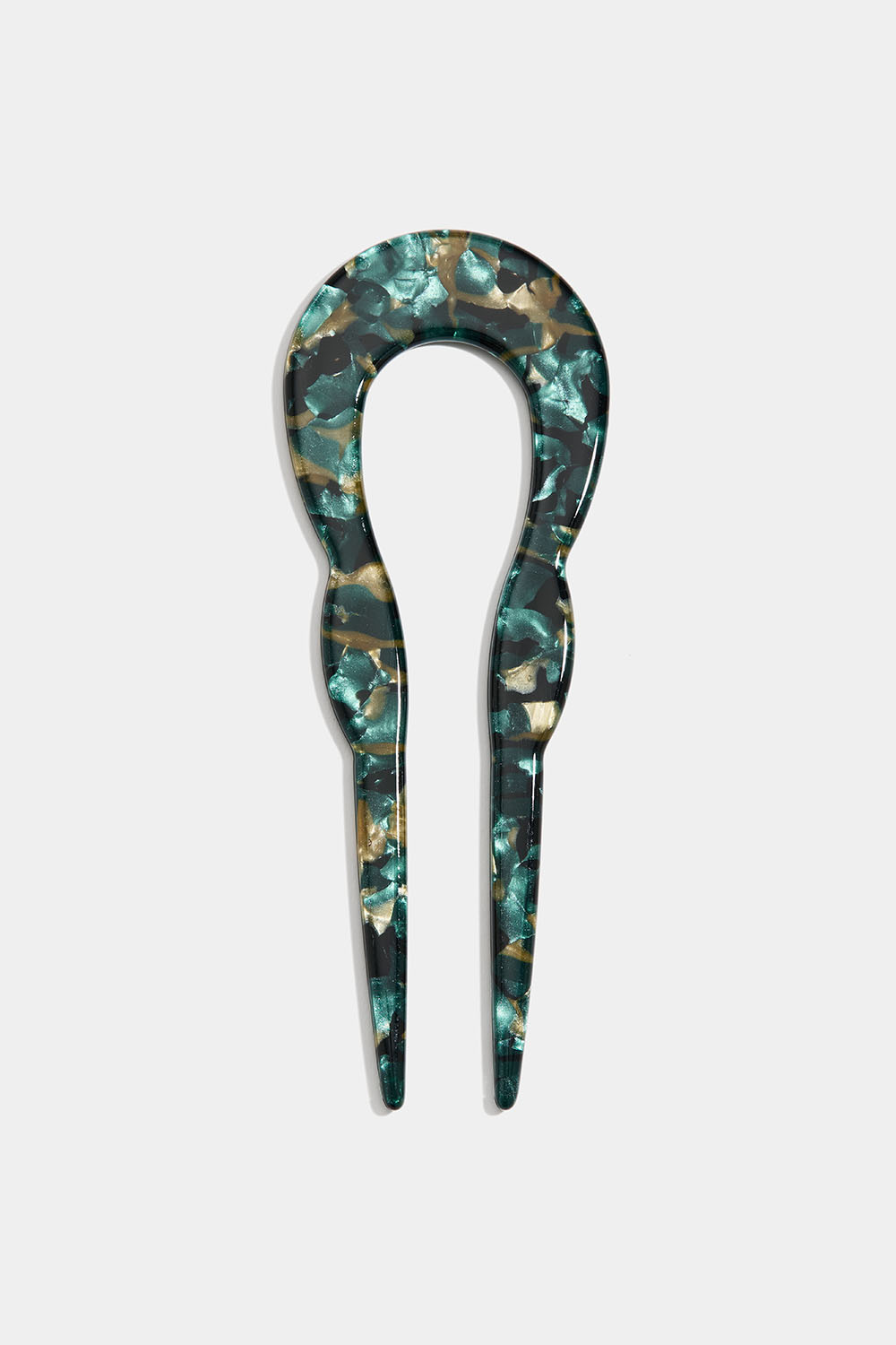 U-muotoinen ranskalainen hiusneula, meleerattu vihreä