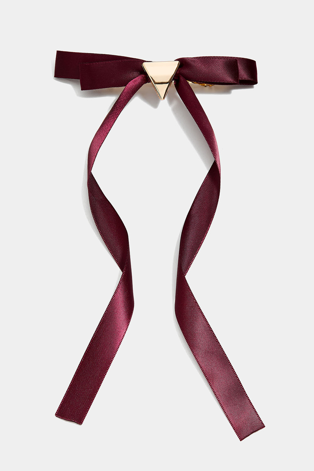 Hiussolki, jossa viininpunainen rusetti