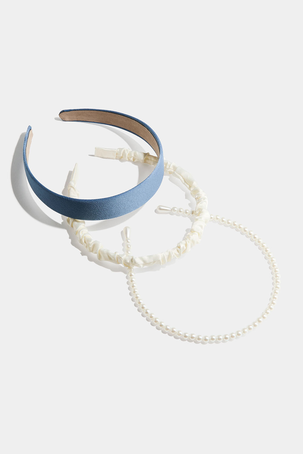 3 kpl hiuspantaa, sininen ja valkoinen