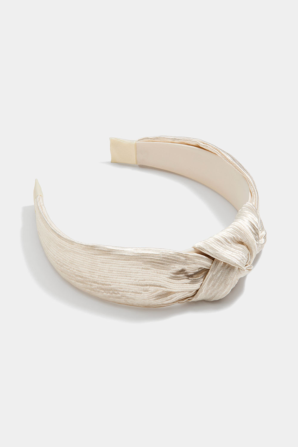 Luonnonvalkoinen rypytetty hiuspanta solmulla