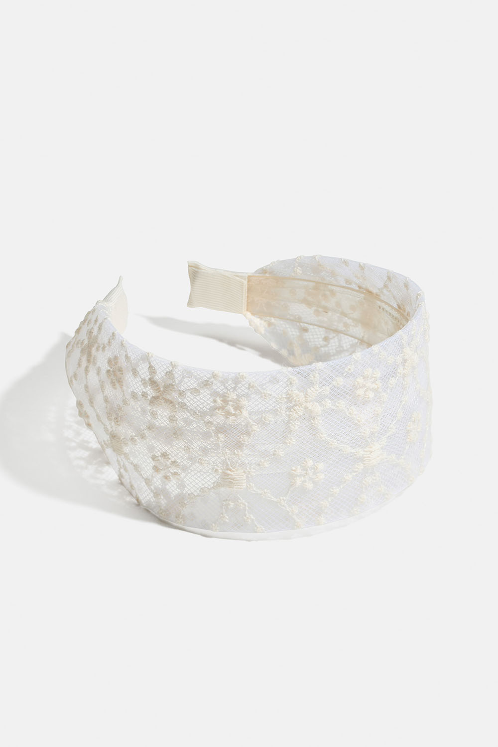 Leveä valkoinen pitsihiuspanta