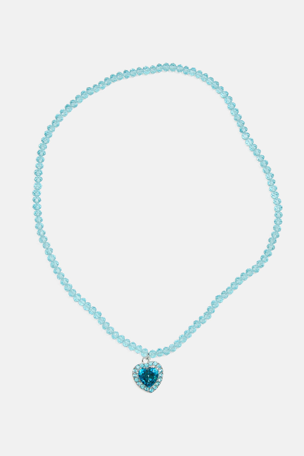 Lasten elastinen kaulakoru, jossa helmiä ja sydän