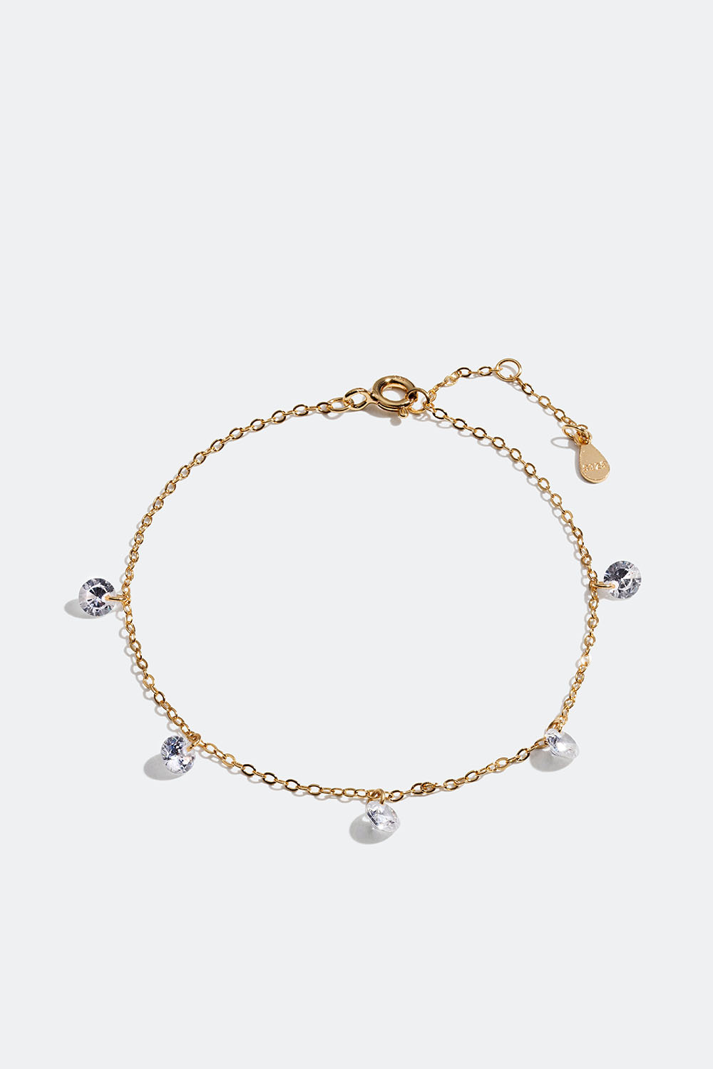 Hopeinen rannekoru,18k kultauksella ja Cubic Zirconia -kivillä