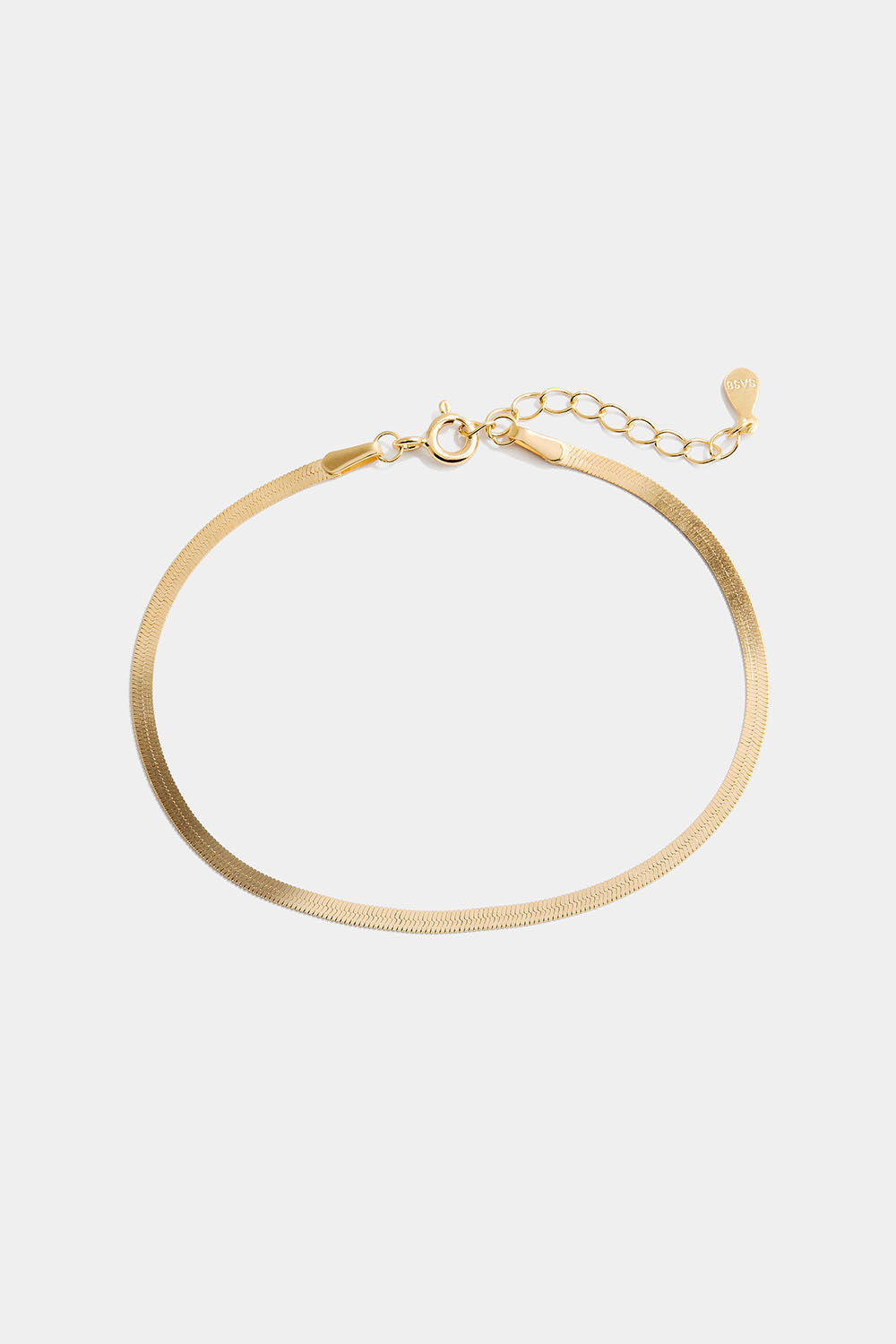 Ohut käärmeketjuranneketju, aitoa 18k kullattua hopeaa