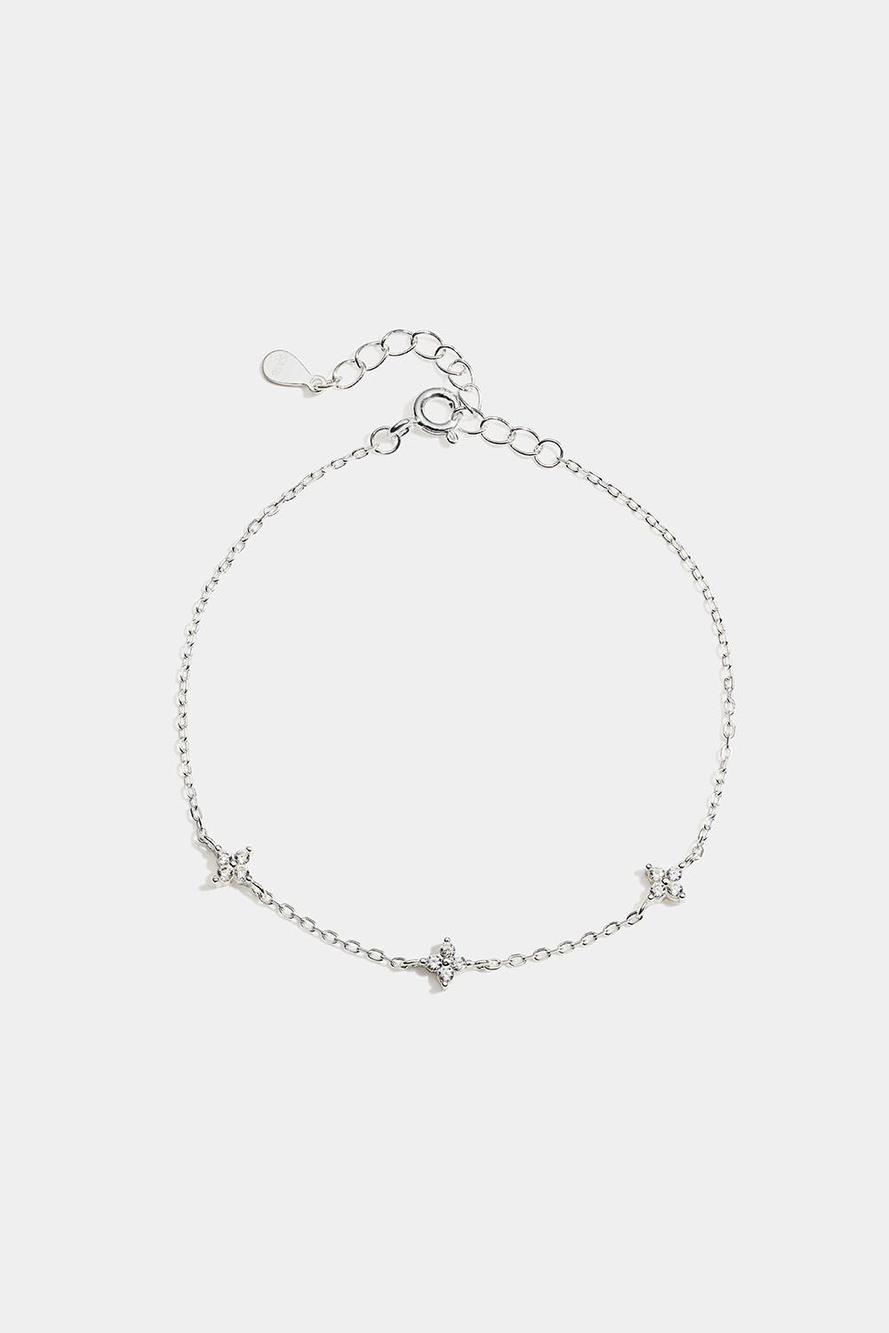 Aito hopearannekoru, jossa Cubic Zirconia -tähtiä