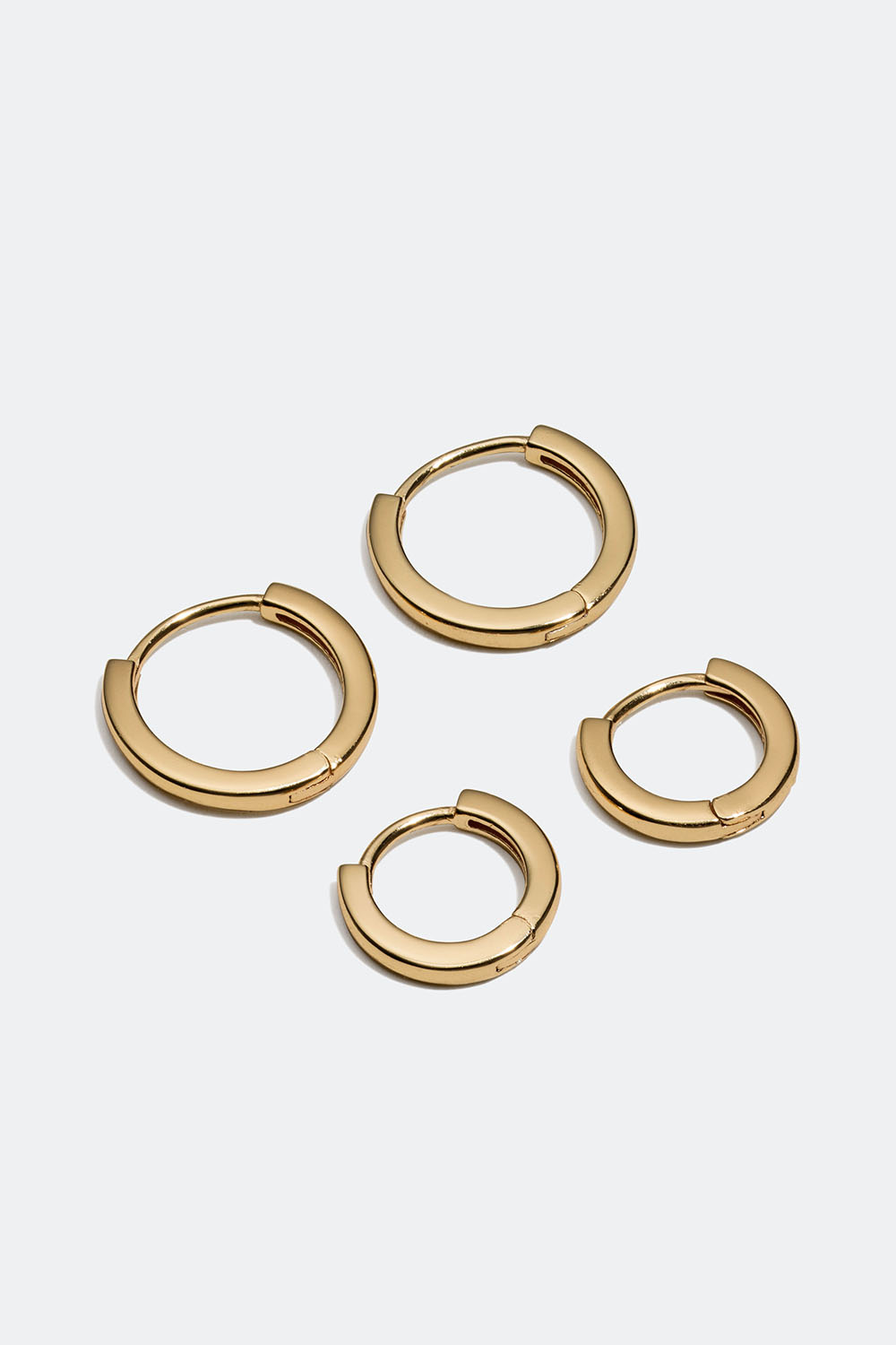 Korvarenkaat 18k kullattua hopeaa, 2 paria