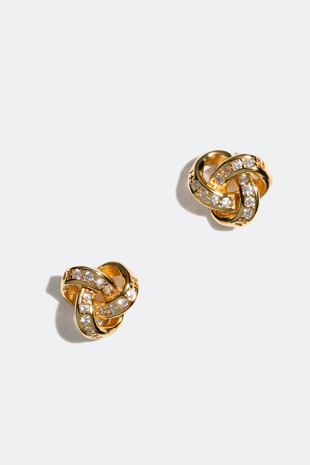 Nappikorvakorut aitoa hopeaa solmukoristeella ja Cubic Zirconia -kivillä