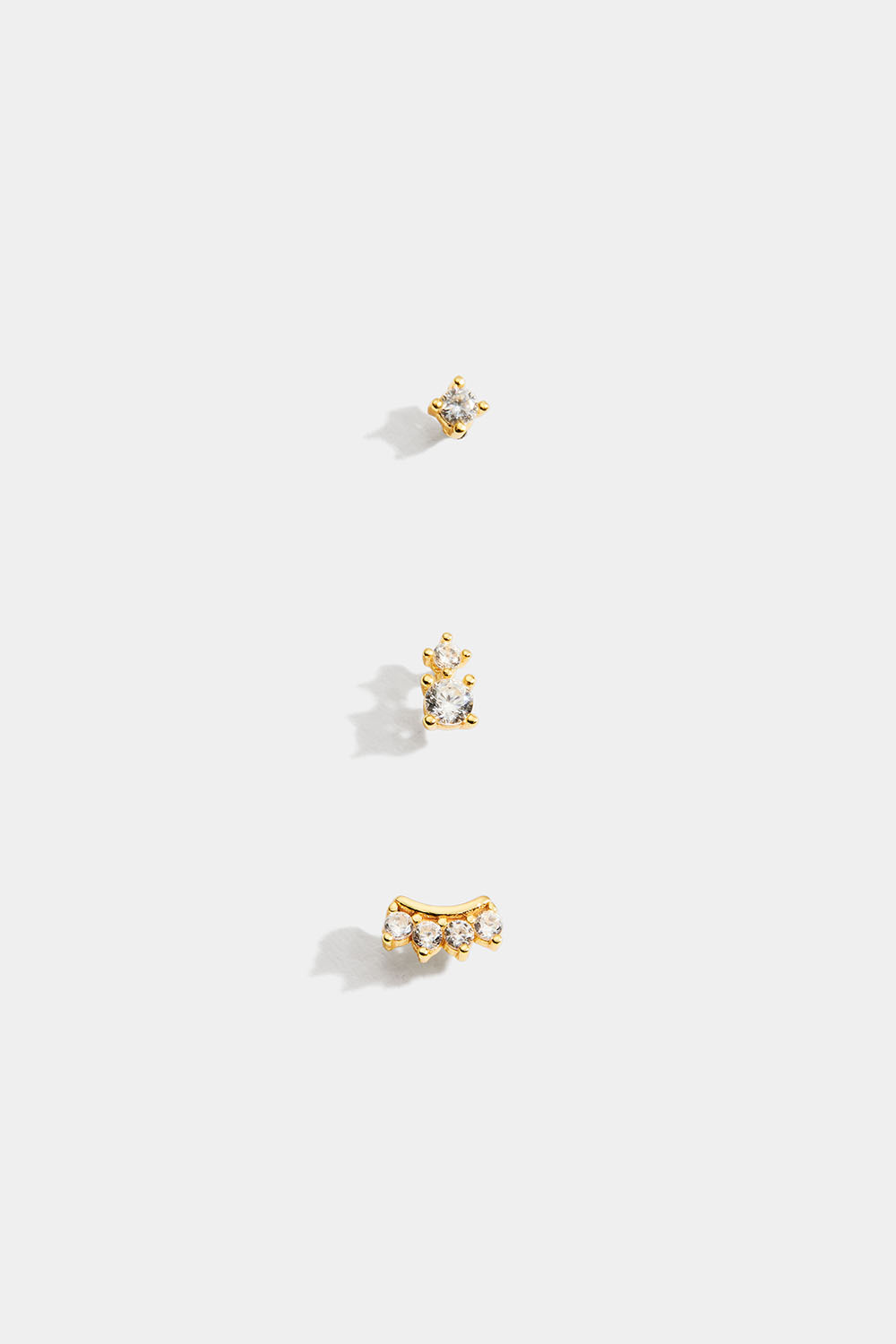 18k kullatut hopeiset mininappikorvakorut Cubic Zirconia -kivillä