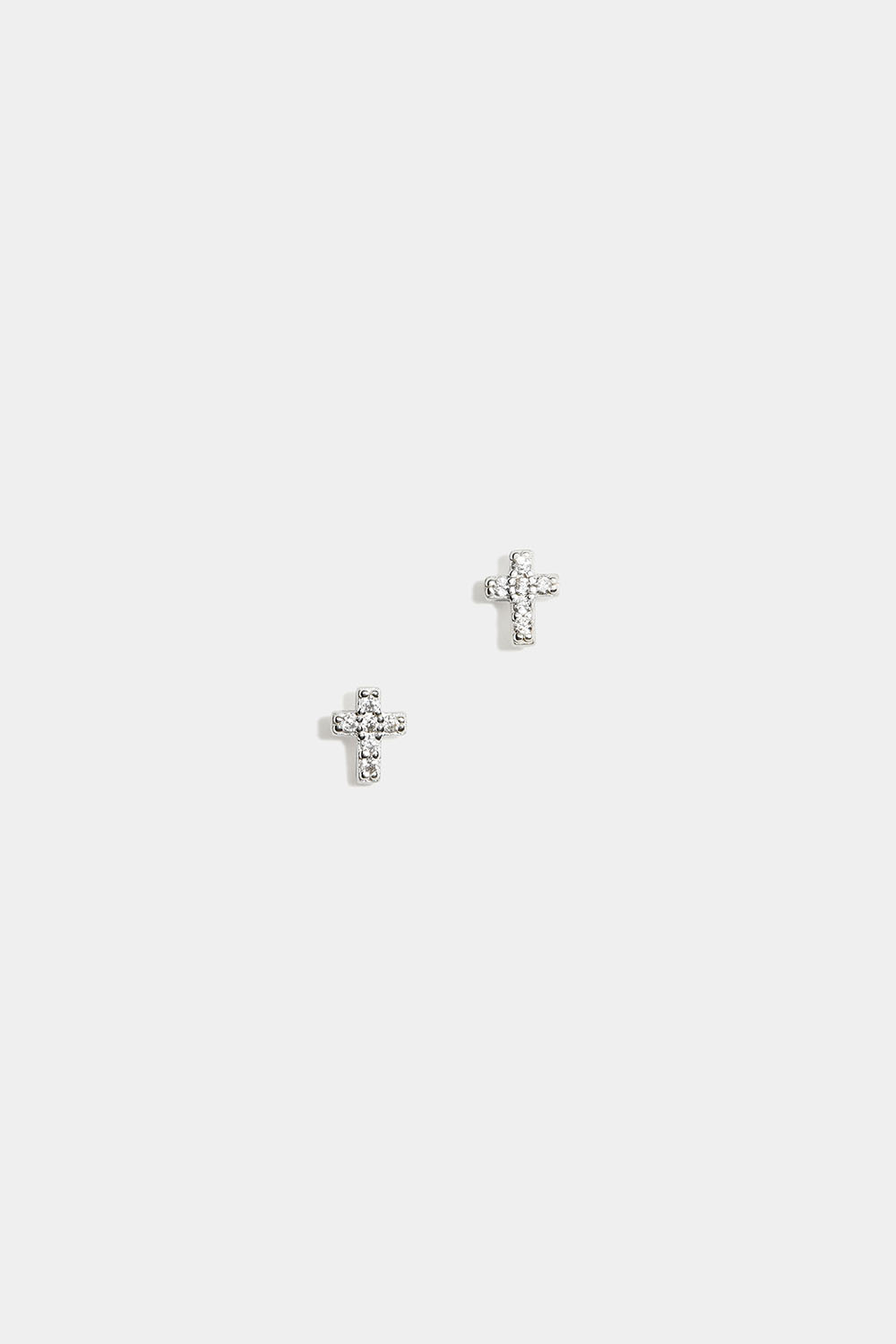 Pienet korvakorut, joissa risti ja Cubic Zirconia -kiviä