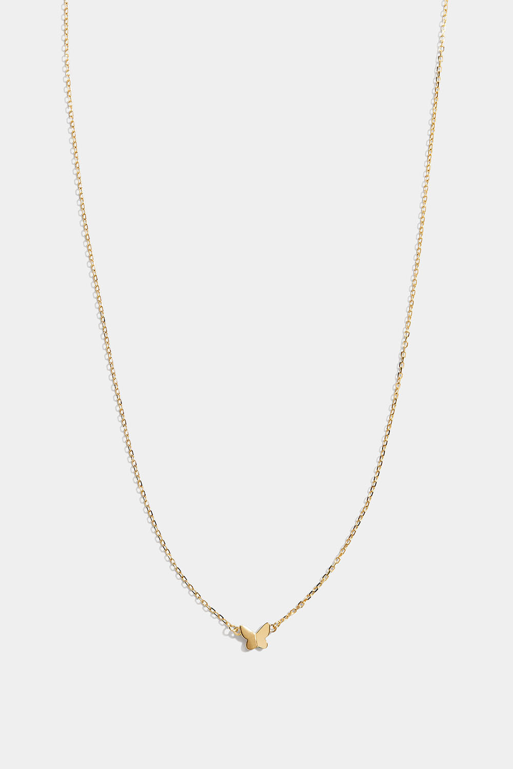 18k kullattu hopeakaulakoru, jossa pieni perhonen