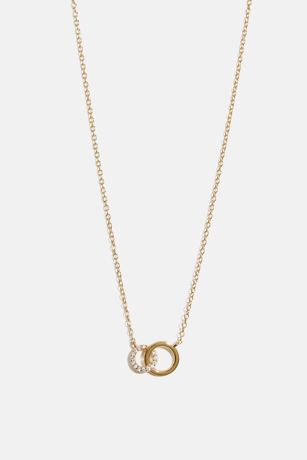 Kaulakoru, jossa kaksinkertainen rengas 18k kullattua hopeaa