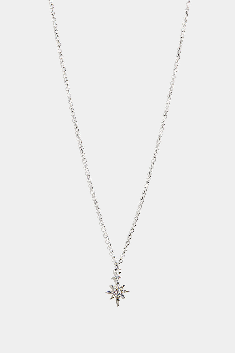 Kaulakoru aitoa hopeaa tähdellä Cubic Zirconia -kivillä koristeltuna