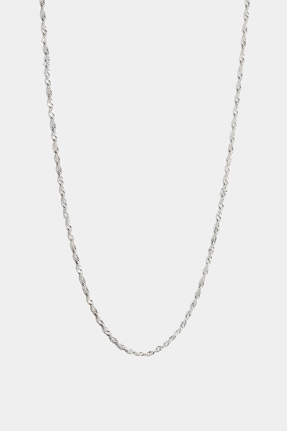 Aidosta hopeasta valmistettu kierretty kaulakoru, 36 cm