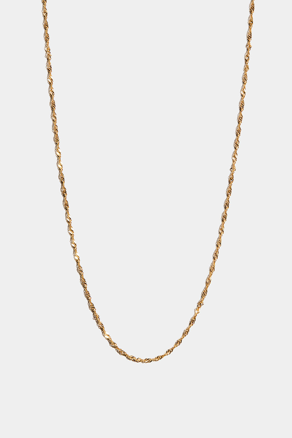 Kierretty kaulakoru 18k kullalla kullattua aitoa hopeaa, 36 cm