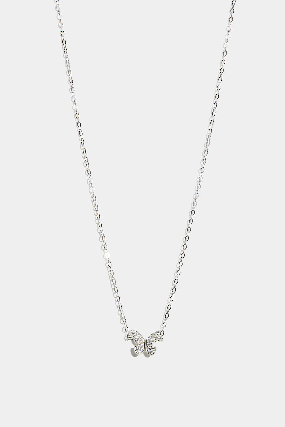 Kaulakoru aitoa hopeaa sydämellä ja Cubic Zirconia -kivillä koristeltuna