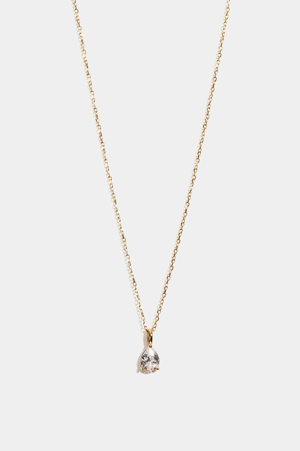 Kaulakoru 18k kullalla kullattua hopeaa ja pisaran muotoinen Cubic Zirconia -riipus