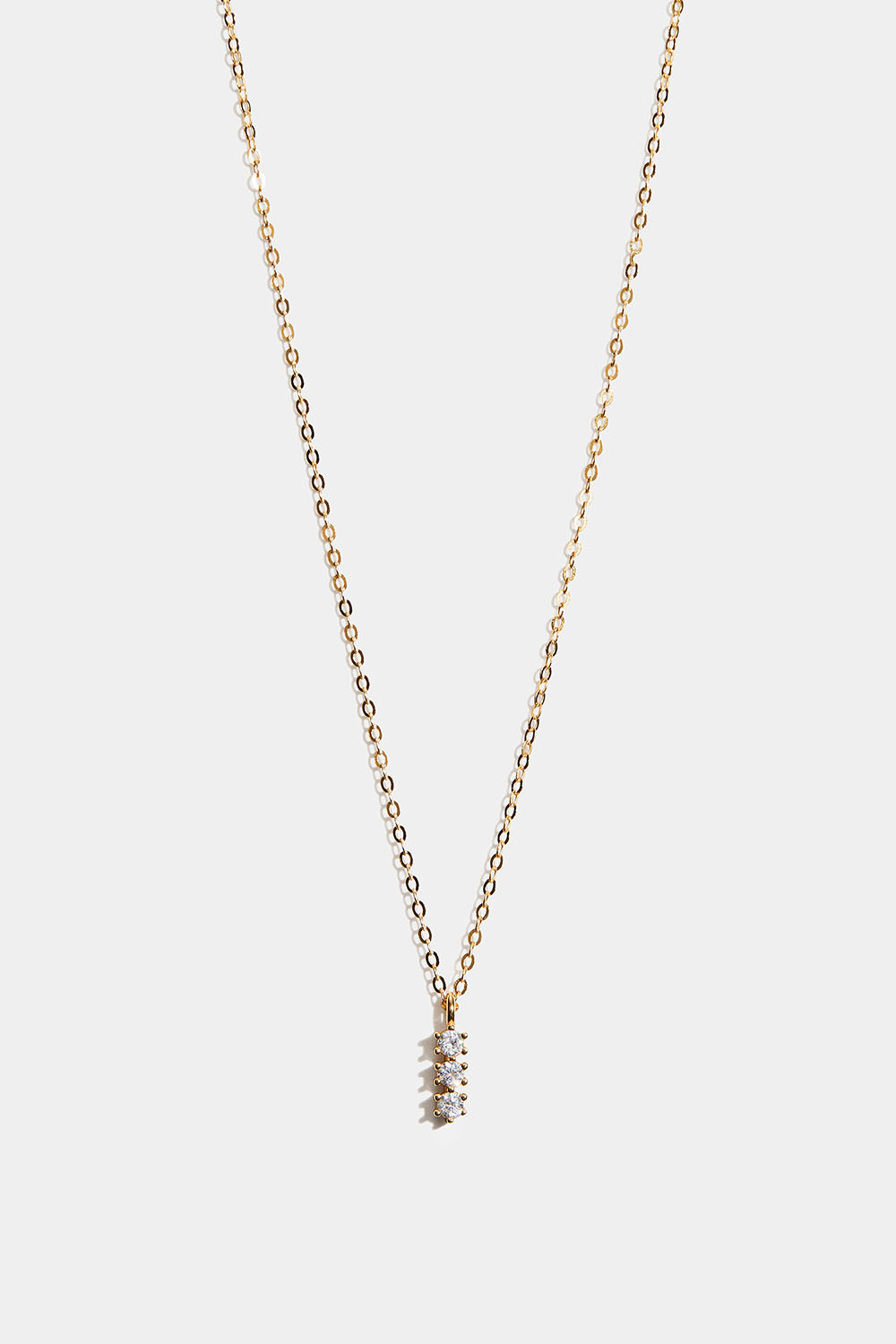 Aidosta 18k kullalla kullatusta hopeasta valmistettu kaulakoru, jossa tankoja ja Cubic Zirconia