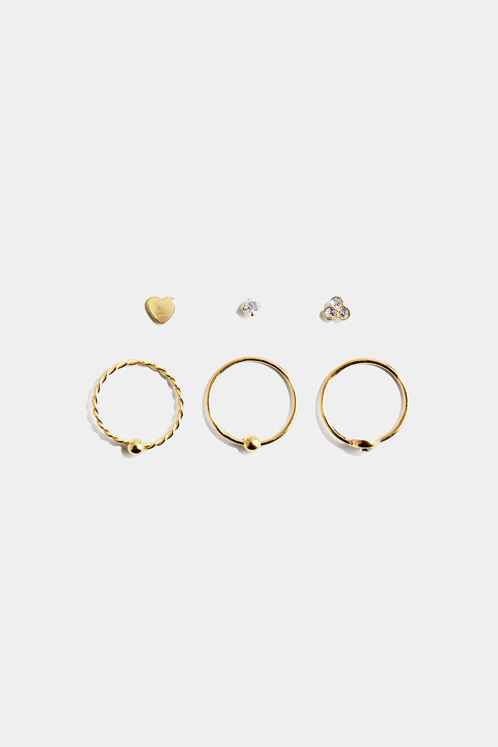 Nenäkorut 18k kullattua hopeaa, 6 kpl