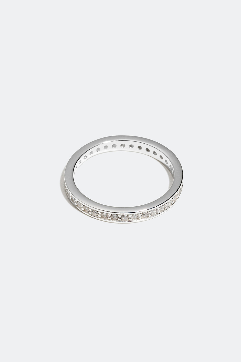 Sormus aitoa hopeaa, valkoisella Cubic Zirconia -kivellä